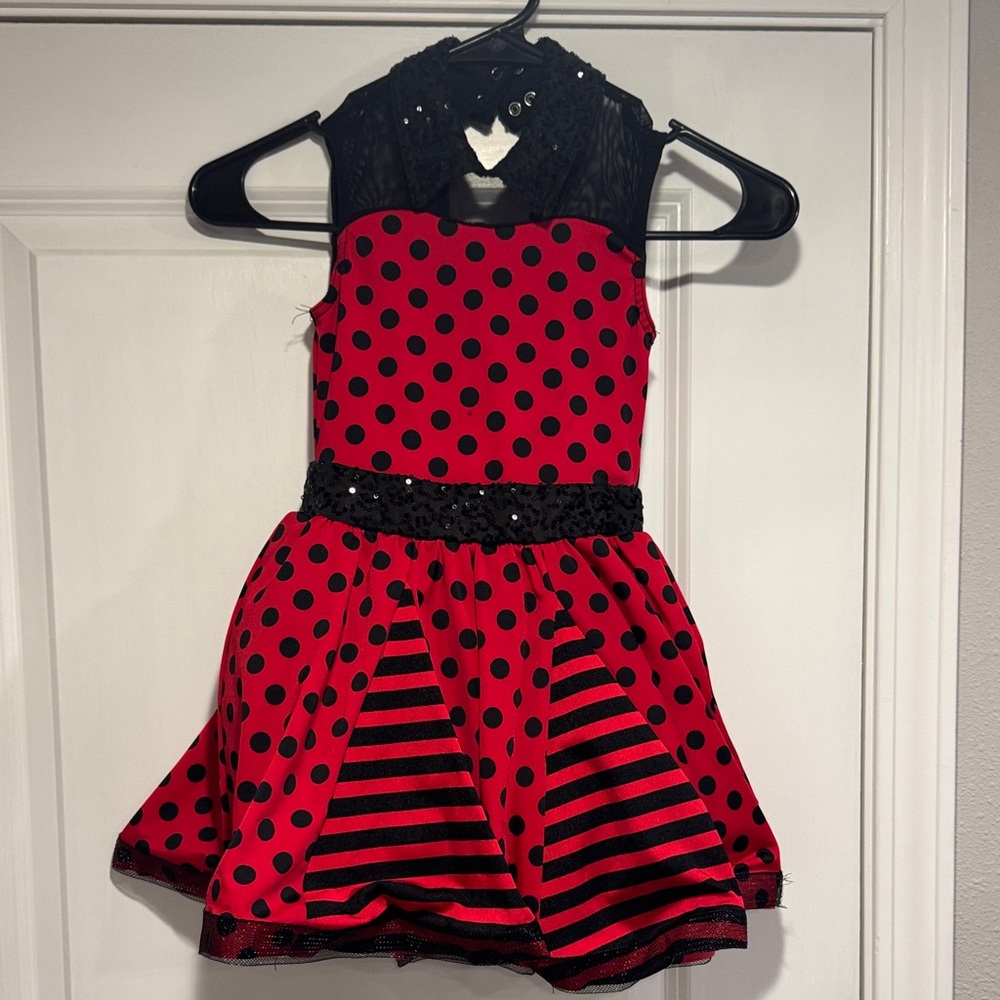 Weissman Red and Black Polka Dot Dance Costume